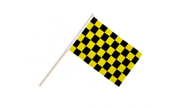 Black and Yellow Check Hand Flags